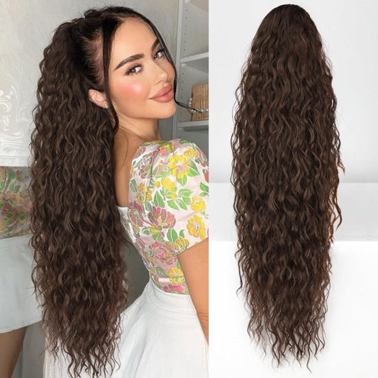 Only £12.99 Last Day Promotion!🎁🔥💜Curly Wavy Frizzy Hair Extension with Ponytail