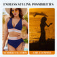 🔥Free trial fitting💃High Waisted Tummy Control Color Block Bikini Set