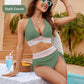 🔥Free trial fitting💃High Waisted Tummy Control Color Block Bikini Set