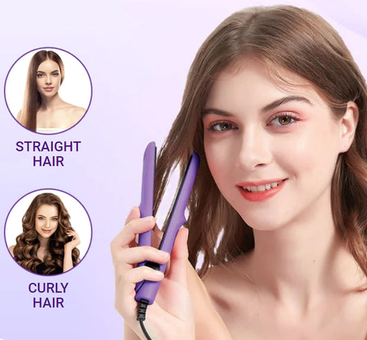 🎁Hot Sale 65% OFF⏳2-in-1 Mini Curling Wand & Flat Iron Hair Straightener