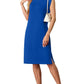 Women Round Neck Loose Split Wrinkle-Free Midi Dress with Pockets | Split Hem Airflow Design