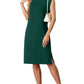 Women Round Neck Loose Split Wrinkle-Free Midi Dress with Pockets | Split Hem Airflow Design