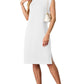 Women Round Neck Loose Split Wrinkle-Free Midi Dress with Pockets | Split Hem Airflow Design
