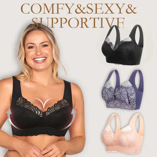 🌿【SECOND SKIN】CLOUD LIFT BRA SET | 3-Pack Seamless & Wire-Free | Non-Slip Grips & Breathable🌸
