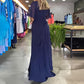 Solid Color V-Neck Waist Cinching Split Dress