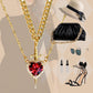🎁Special Big Sale🔥Vintage Matching Heart and Sword Necklace Set