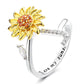 Adjustable Spinner Sunflower Alphabet Ring