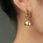 Women's Elegant Zirconia Earrings with Faux Pearl Drop