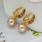 Women's Elegant Zirconia Earrings with Faux Pearl Drop