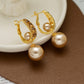Women's Elegant Zirconia Earrings with Faux Pearl Drop