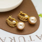 Women's Elegant Zirconia Earrings with Faux Pearl Drop