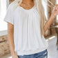 🎀Women's Casual Pleated V-Neck Short-Sleeve Top🥐 | Effortless Tuck Design | Wrinkle-Free Office Wear