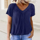🎀Women's Casual Pleated V-Neck Short-Sleeve Top🥐 | Effortless Tuck Design | Wrinkle-Free Office Wear
