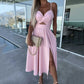 ⏳ Limited time 50% off! 💥women's slim spaghetti strap high slit jumpsuit（The more you buy, the higher the discount）